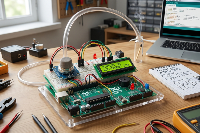 โปรเจกต์เครื่องวัดแก๊สและควันด้วย Arduino และ MQ2 Sensor
