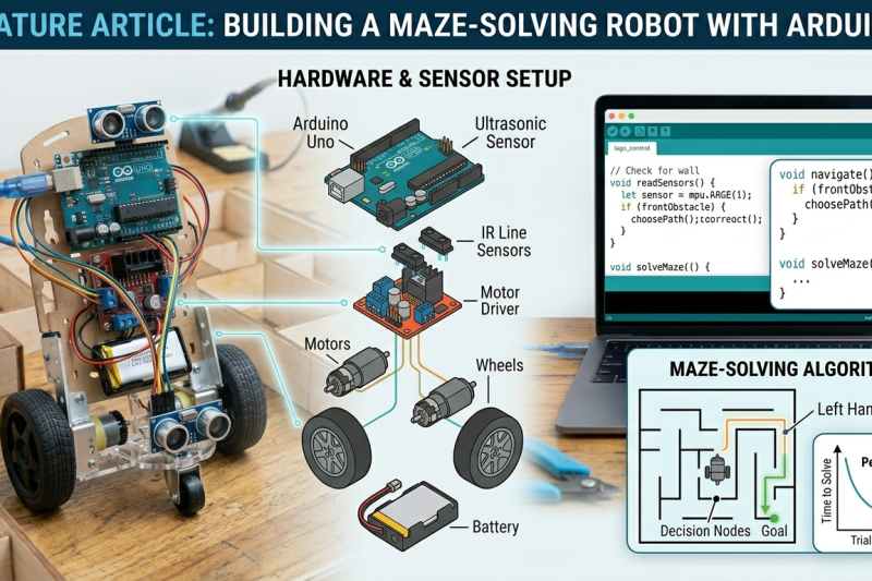 โปรเจค Arduino หุ่นยนต์แก้เขาวงกต (Maze-Solving Robot)