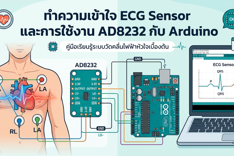 ทำความเข้าใจ ECG Sensor และการใช้งาน AD8232 กับ Arduino