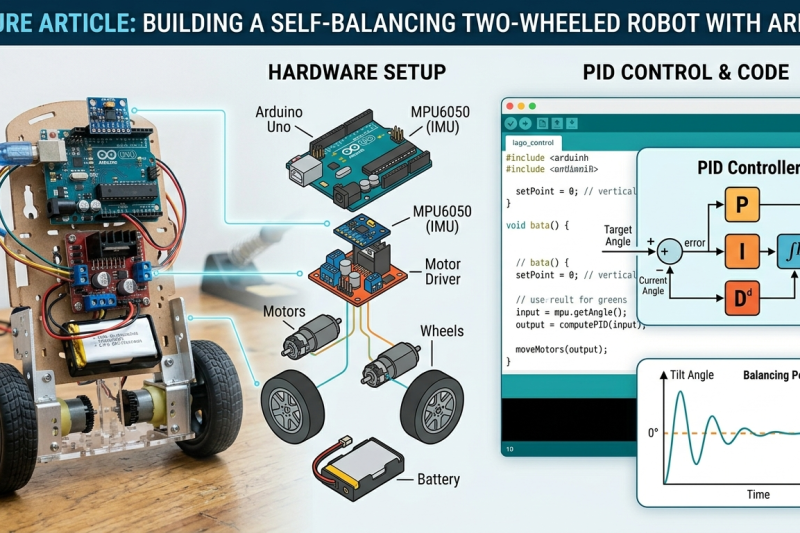 โปรเจค Arduino หุ่นยนต์ 2 ล้อทรงตัวเอง (Self Balancing Robot)