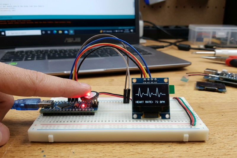 วัดอัตราการเต้นของหัวใจ Heartbeat Sensor กับ Arduino แสดงผลผ่าน OLED