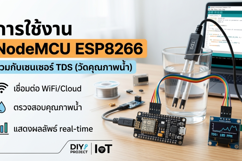 การใช้งาน NodeMCU ESP8266 ร่วมกับเซนเซอร์ TDS (วัดคุณภาพน้ำ)